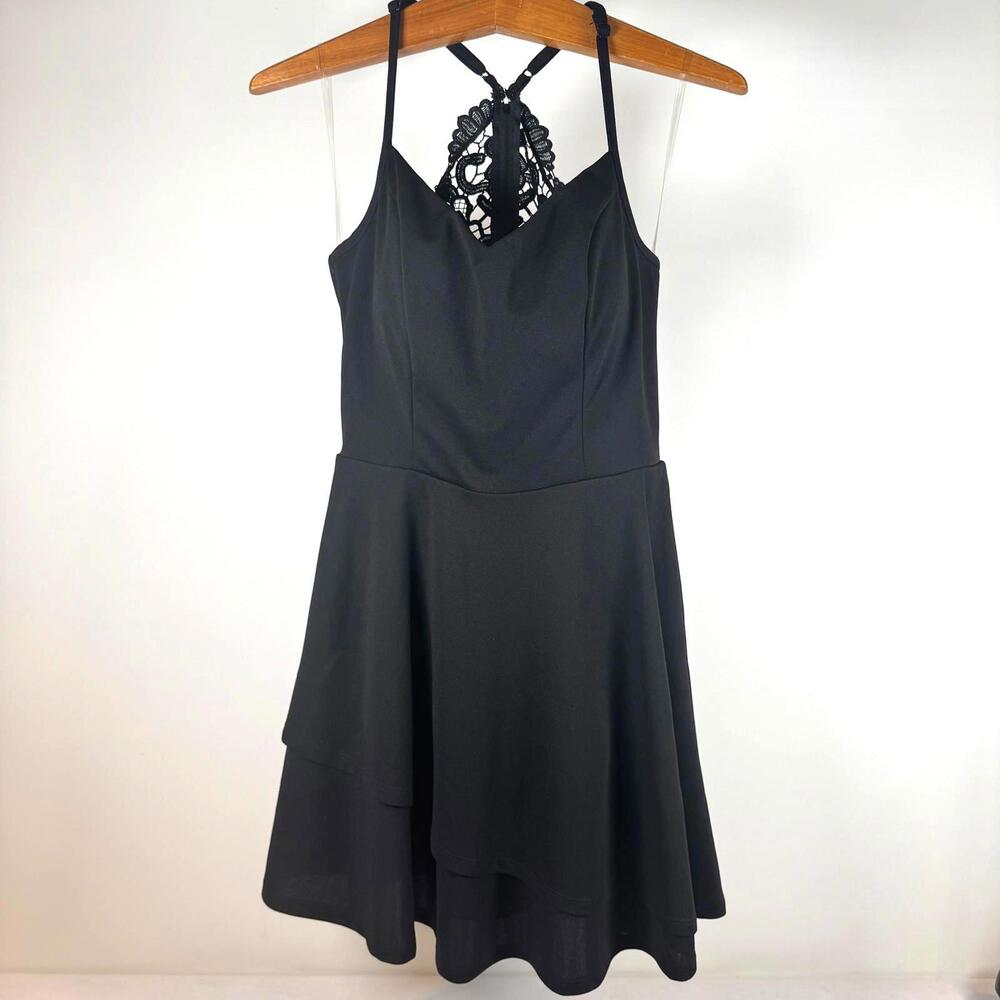 NWT Trixxi A-Line Black fit and flare dress - M